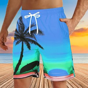 Graphic Print Shorts with Soft Texture for Summer Fun