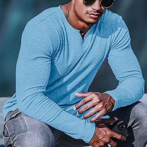 Fashion-Forward Henley Top for a Casual but Refined Vibe