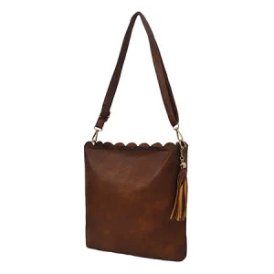 Stylish Brown Faux Leather Shoulder Bag