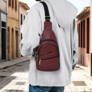 Classic Maroon Crossbody Sling Bag
